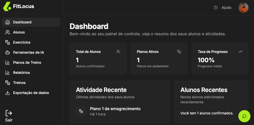Dashboard FitLocus